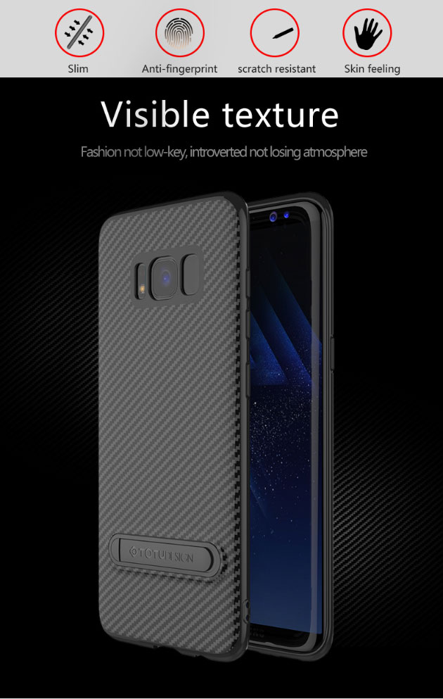 เคส S8 , S8 Plus เคสลายเคฟล่า มีขาตั้ง